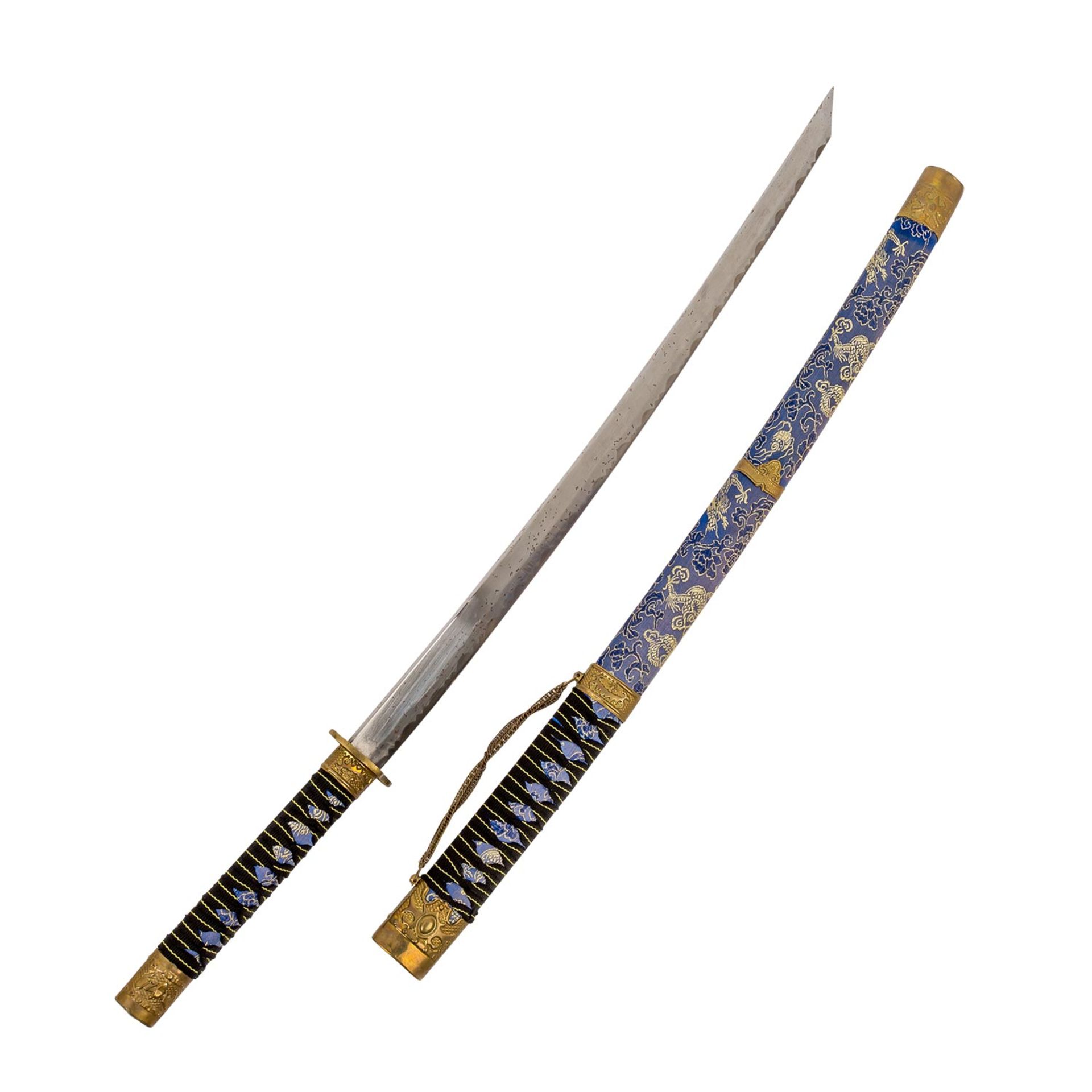 KONVOLUT ASIATISCHE WAFFEN KATANA, PAAR SEI UND TONFA,alle Teile modern, Katana, Stahl - Image 2 of 4