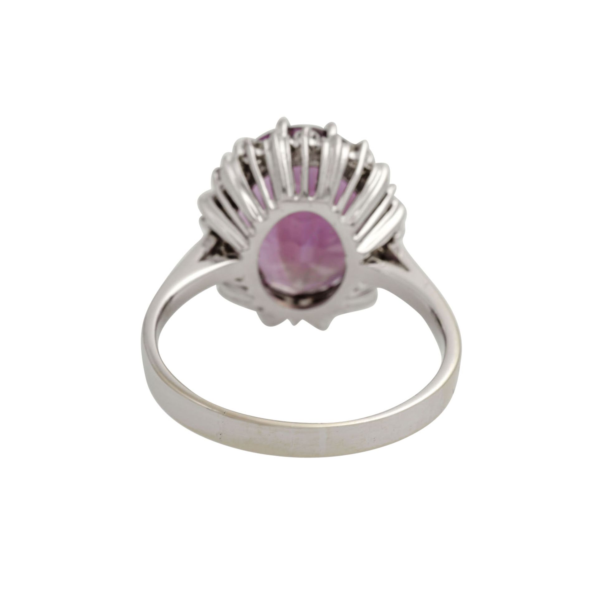 Ring mit Amethyst und 12 Achtkantdiamantenzus. ca. 0,30 ct ,gute bis mittlere Farbe u - Image 4 of 4