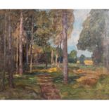 SCHICKHARDT, KARL (Esslingen 1866-1933 Stuttgart), "Weg am Waldrand",sonnige Spätsomm