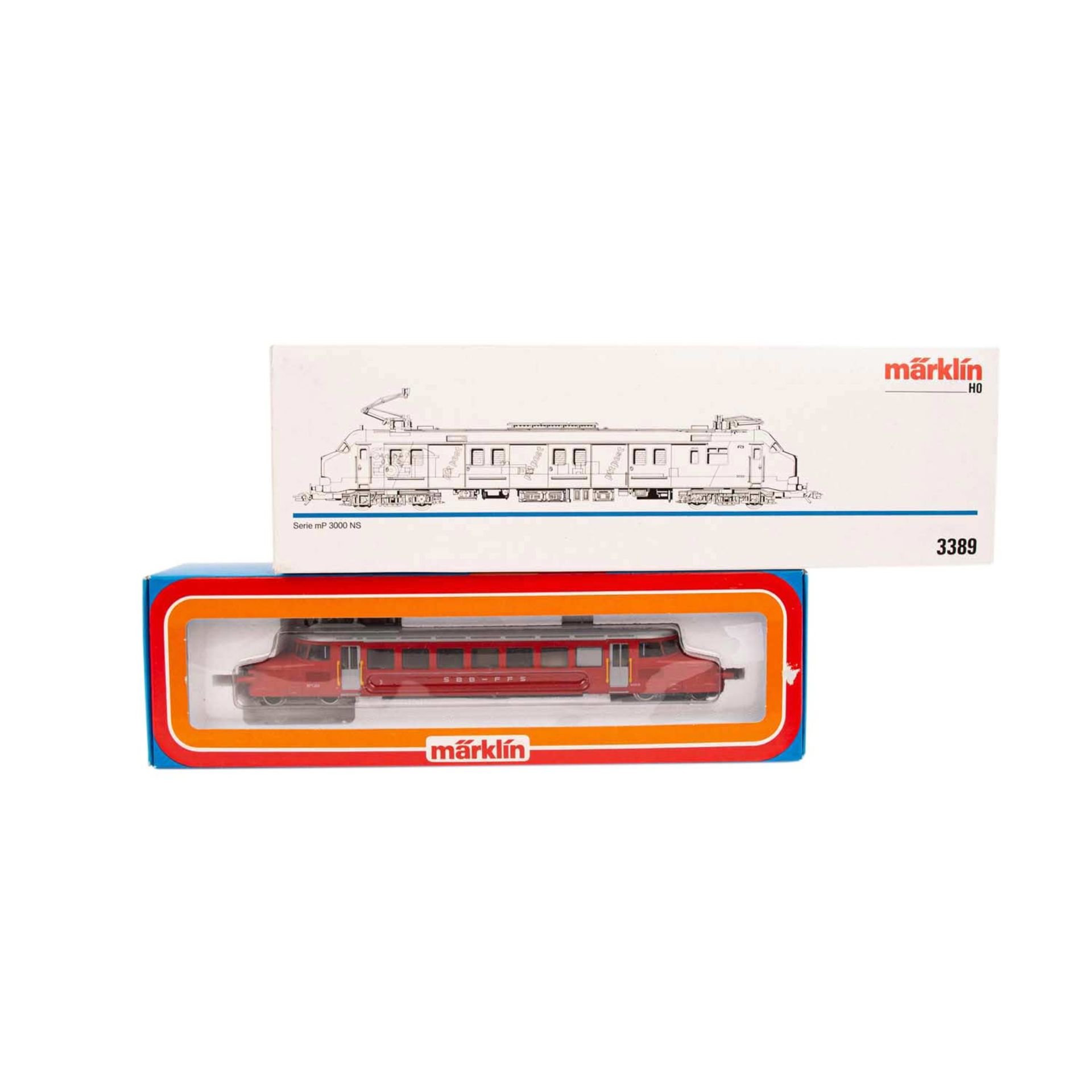 MÄRKLIN zwei E-Loks, Spur H0,bestehend aus 3125, E-Triebwagen der SBB "Roter Pfeil" u