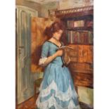LINGNER, OTTO (1856-1917) "Junge Frau beim Lesen"Öl auf Leinwand, sig. "O.Lingner", H