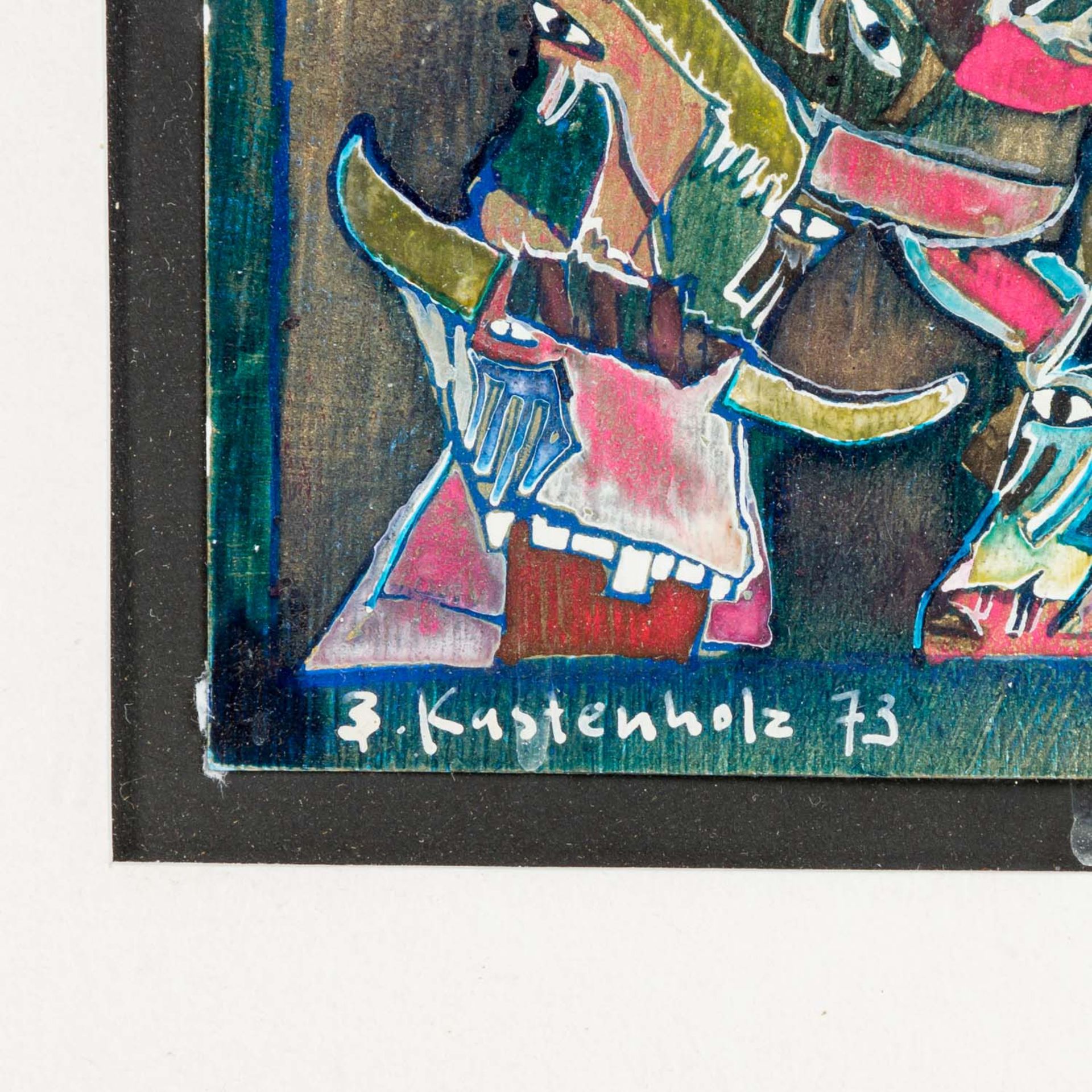 KASTENHOLZ, BERND (1949) 'Kindergarten', 1973.Mischtechnik, in der Darstellung von Han - Image 3 of 5