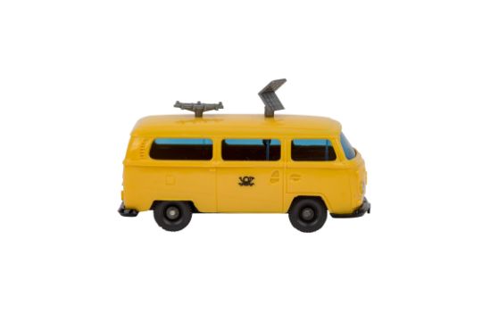 WIKING VW Bus T2 'Funkmesswagen', 1972-77,gelbe Karosserie, blaugetönte Verglasung, s - Bild 4 aus 5