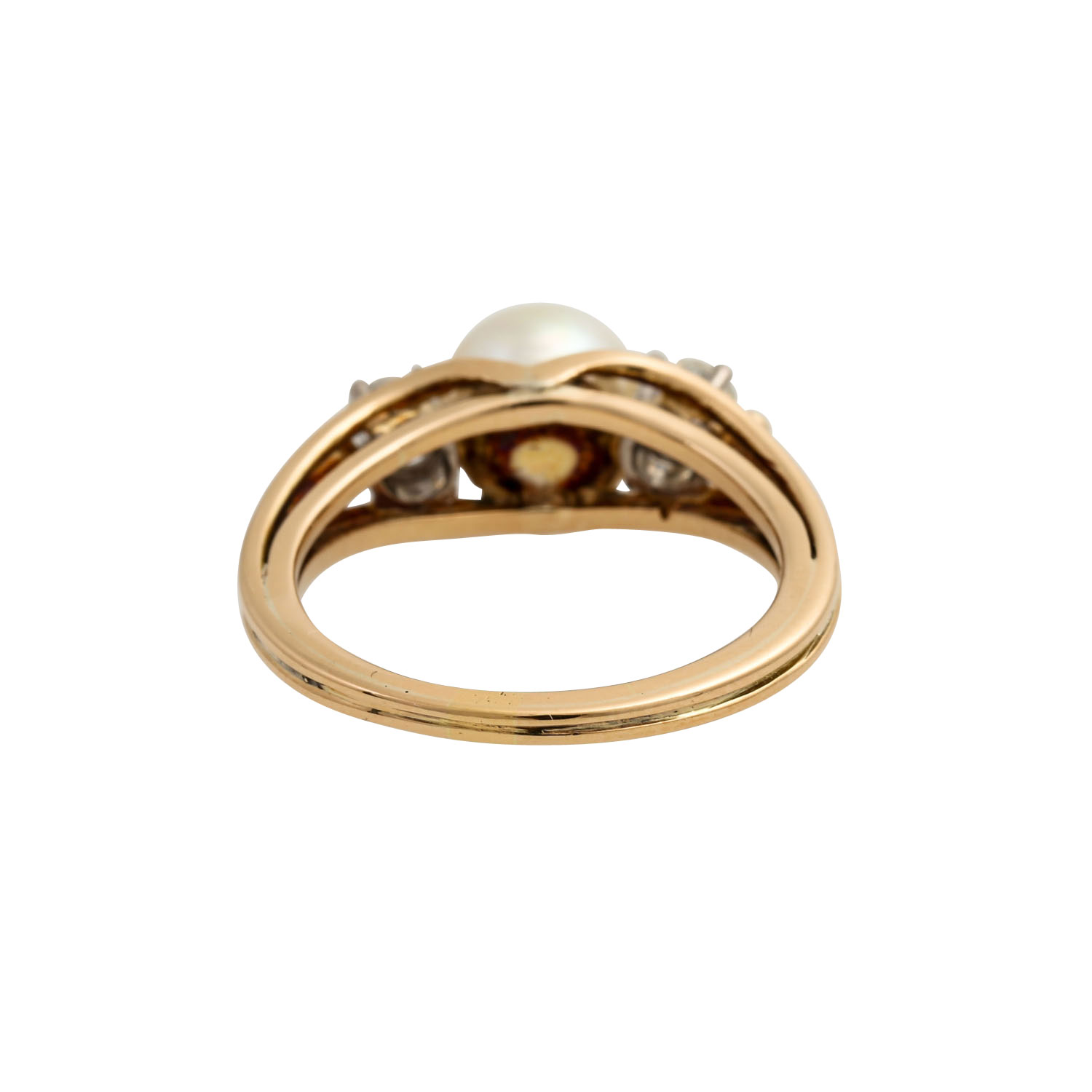 Ring mit Perle und Brillanten zus. ca. 0,30 ct,ca. WEISS (H)/VVS-VS, Akoya Zuchtperle - Image 4 of 4