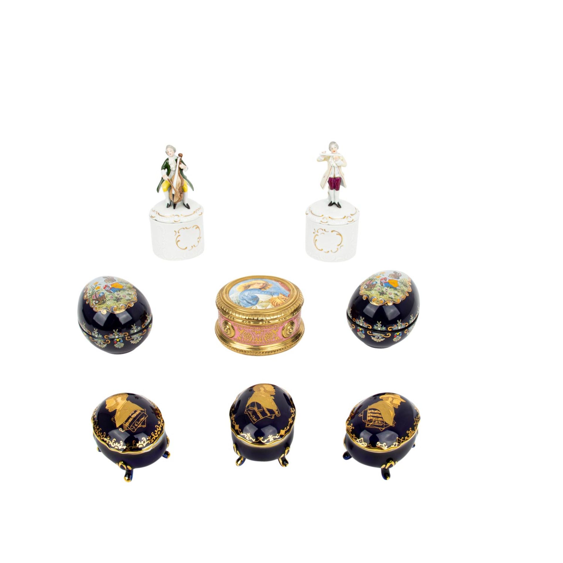 Konvolut 8 Musikdosen, 20. Jhd.:FRANKLIN MINT 1 Runddose 'Angels of the Vatican' (spie