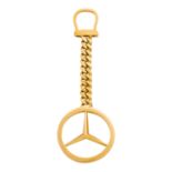 Schlüsselanhänger "Mercedesstern",Roségold 18K, 32 gr, L: ca. 10,5 cm, 20. Jahrhund