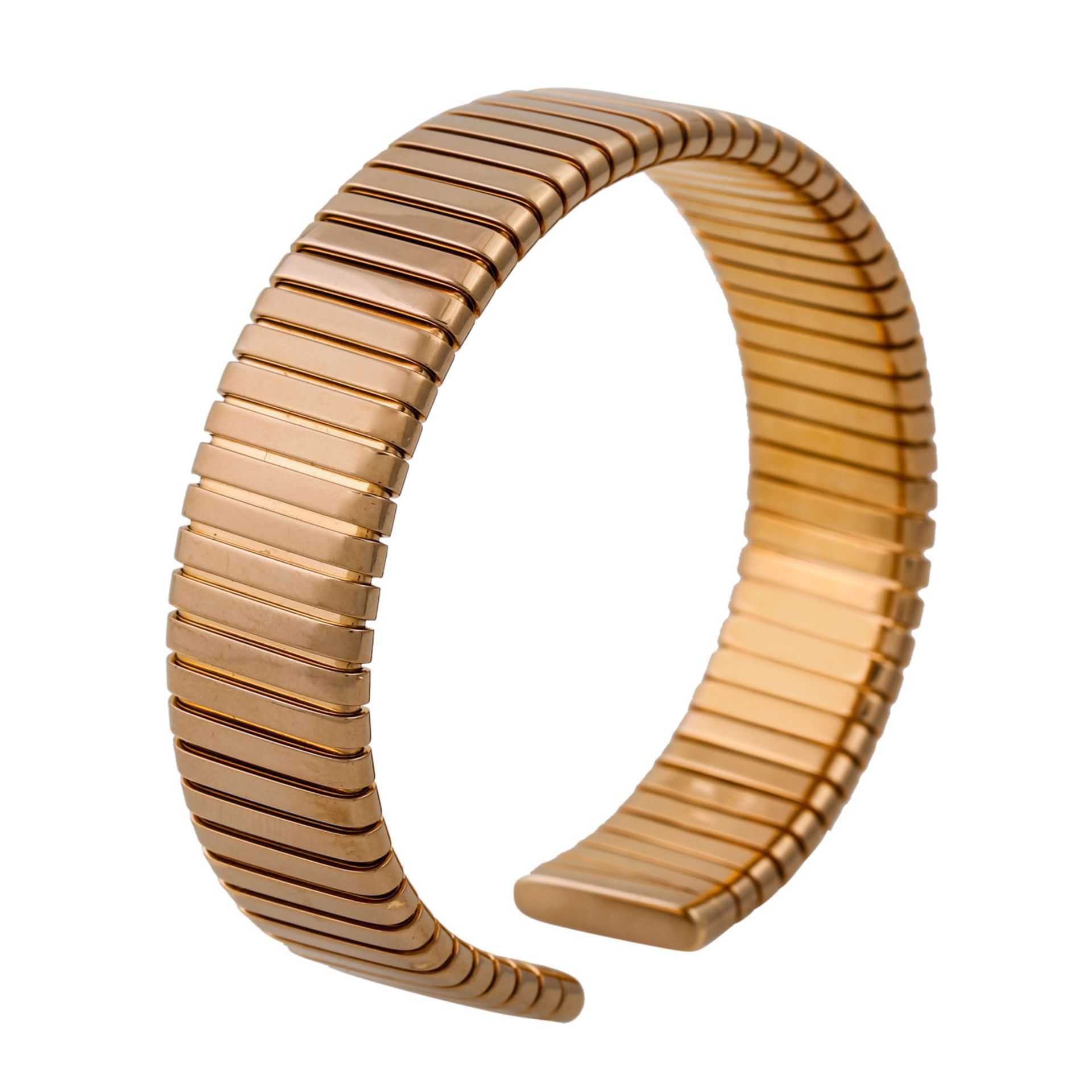 BULGARI Armspange "Tubogas" aus Roségold 18K, 74,8 g, 20./21. Jh., Tragespuren, mit H - Bild 3 aus 5