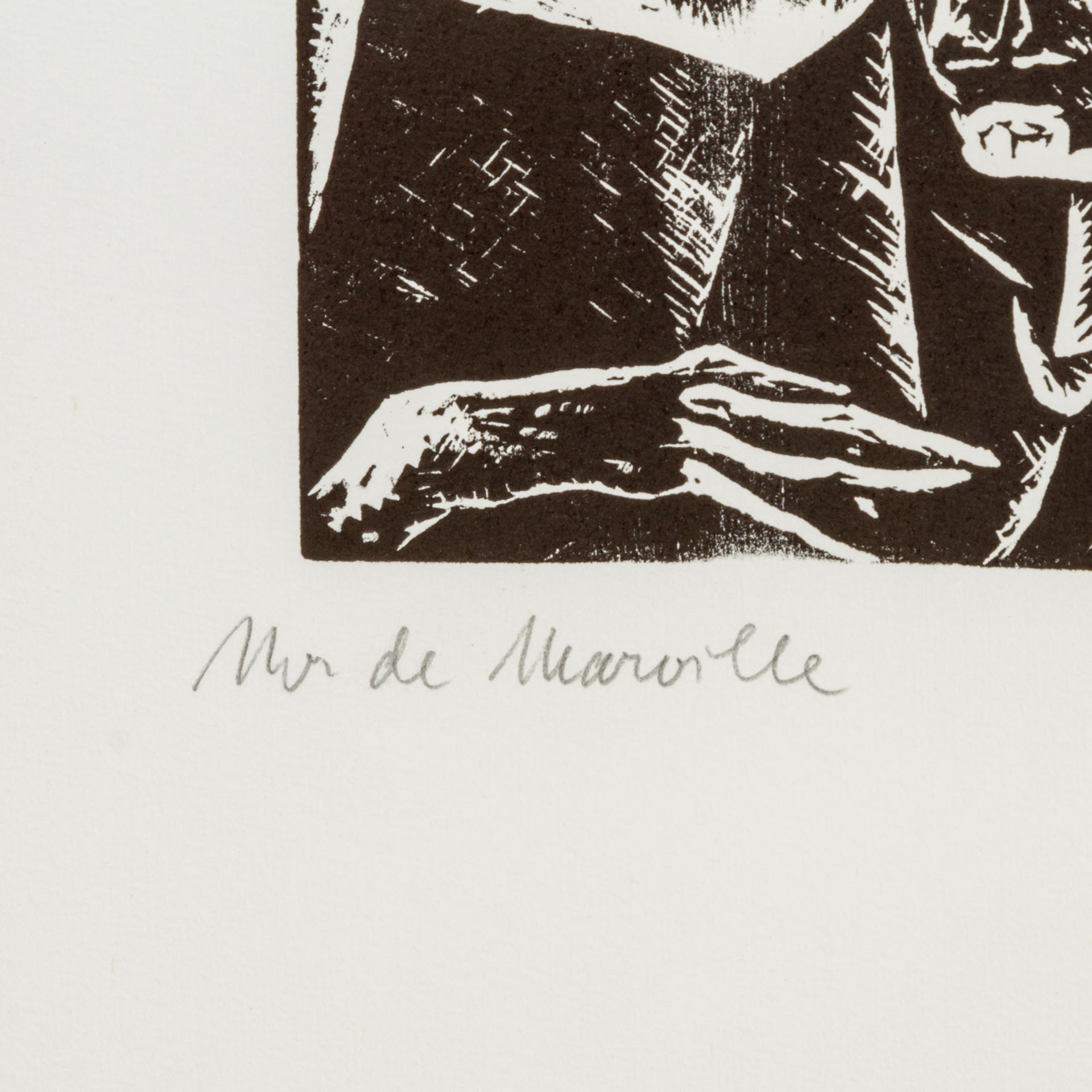 SCHAD, CHRISTIAN (1894-1982), "Mrs. de Marville", Holzschnitt/Papier, u.re. signiert u - Image 3 of 5