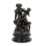 CLODION (1738-1814), "Bacchantengruppe", Bronze, schwarz patiniert, vollplastische Fig