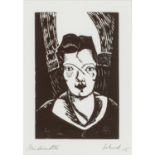SCHAD, CHRISTIAN (1894-1982), "Midinette", Damenportrait, Holzschnitt/Papier, u.re. mi