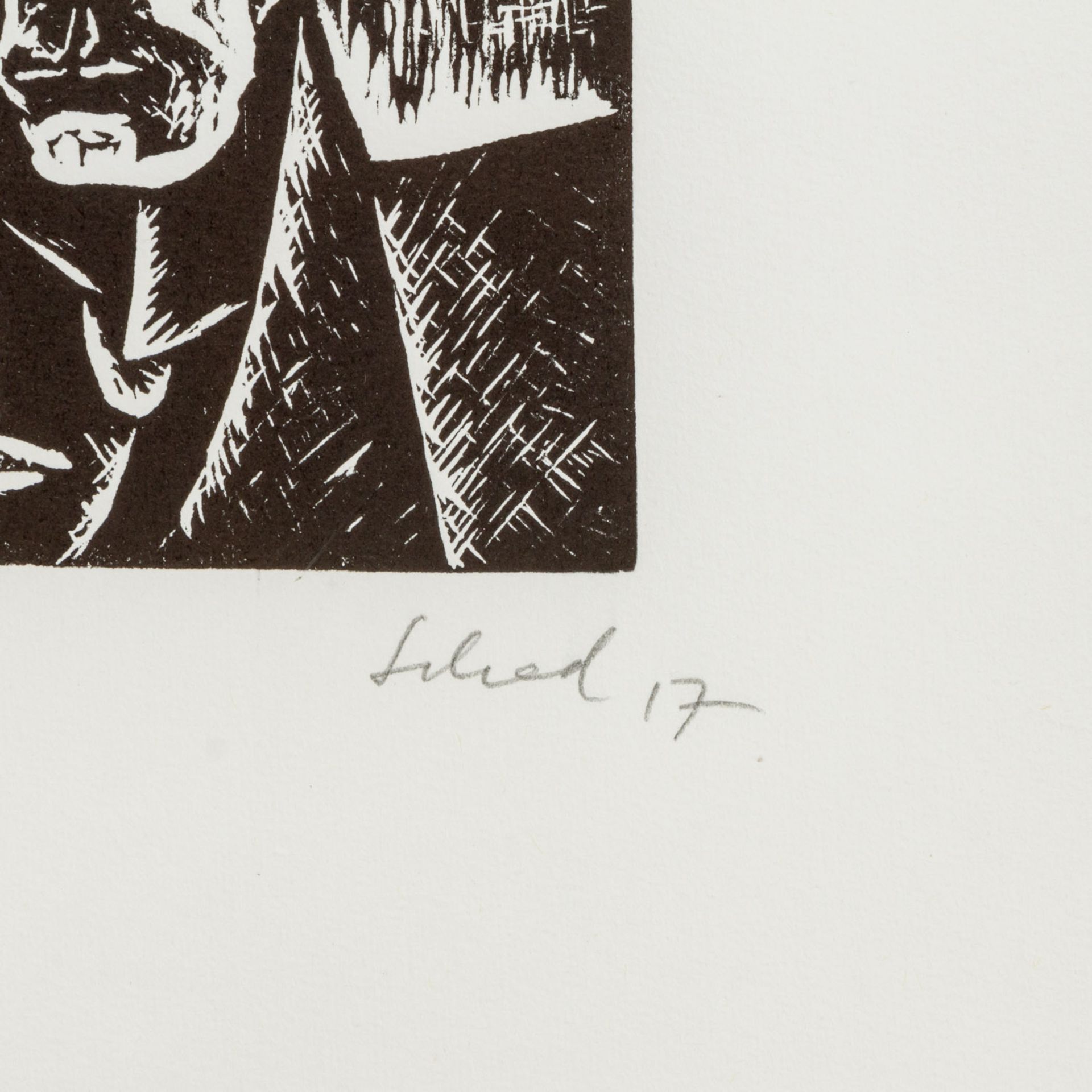 SCHAD, CHRISTIAN (1894-1982), "Mrs. de Marville", Holzschnitt/Papier, u.re. signiert u - Image 4 of 5