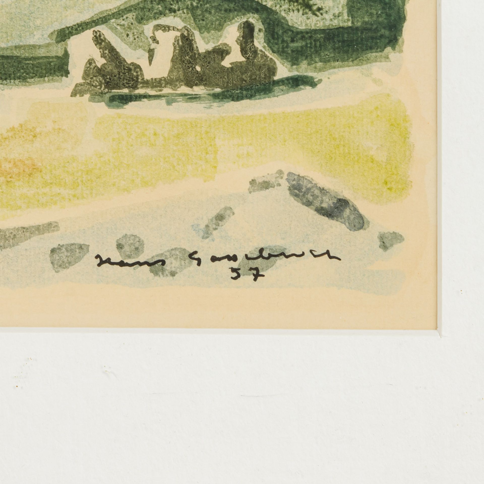 GASSEBNER, HANS (1902-1966), "Kärntner Landschaft, Reiskogel", farbige Monotypie/cham - Image 3 of 4