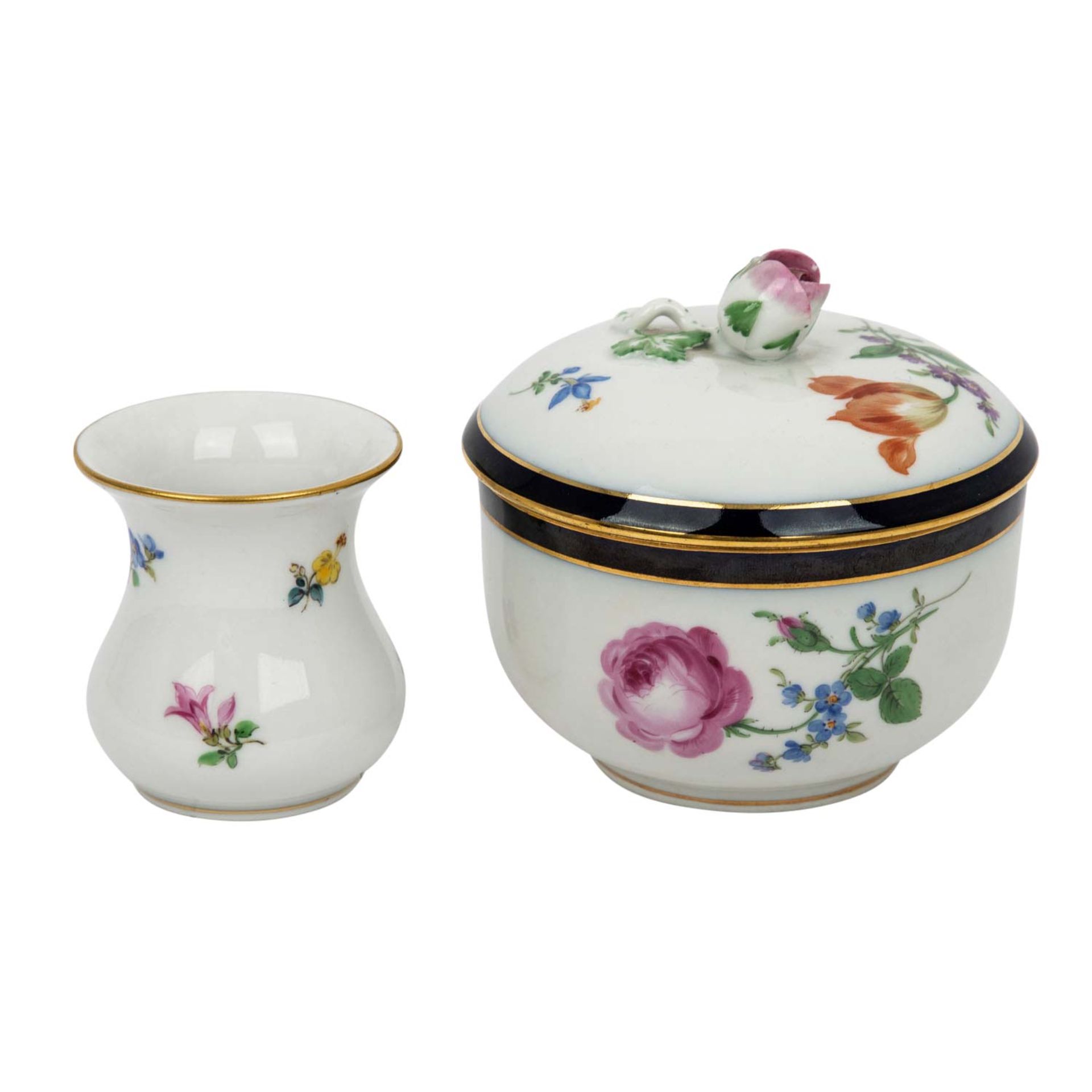 MEISSEN Kaffeeservice f. 6 Personen 'Deutsche Blume Kobaltrand', 1. Wahl, 20. Jhd. 6 K - Image 3 of 5