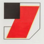 PFAHLER, GEORG KARL (1926-2002), "Komposition mit roter Farbfläche", Farbaquatinta/Pa