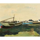 BORGEAUD, GEORGES (Lausanne 1913-1998 Paris), "Aufgedockte Boote bei St. Cados", u.re.