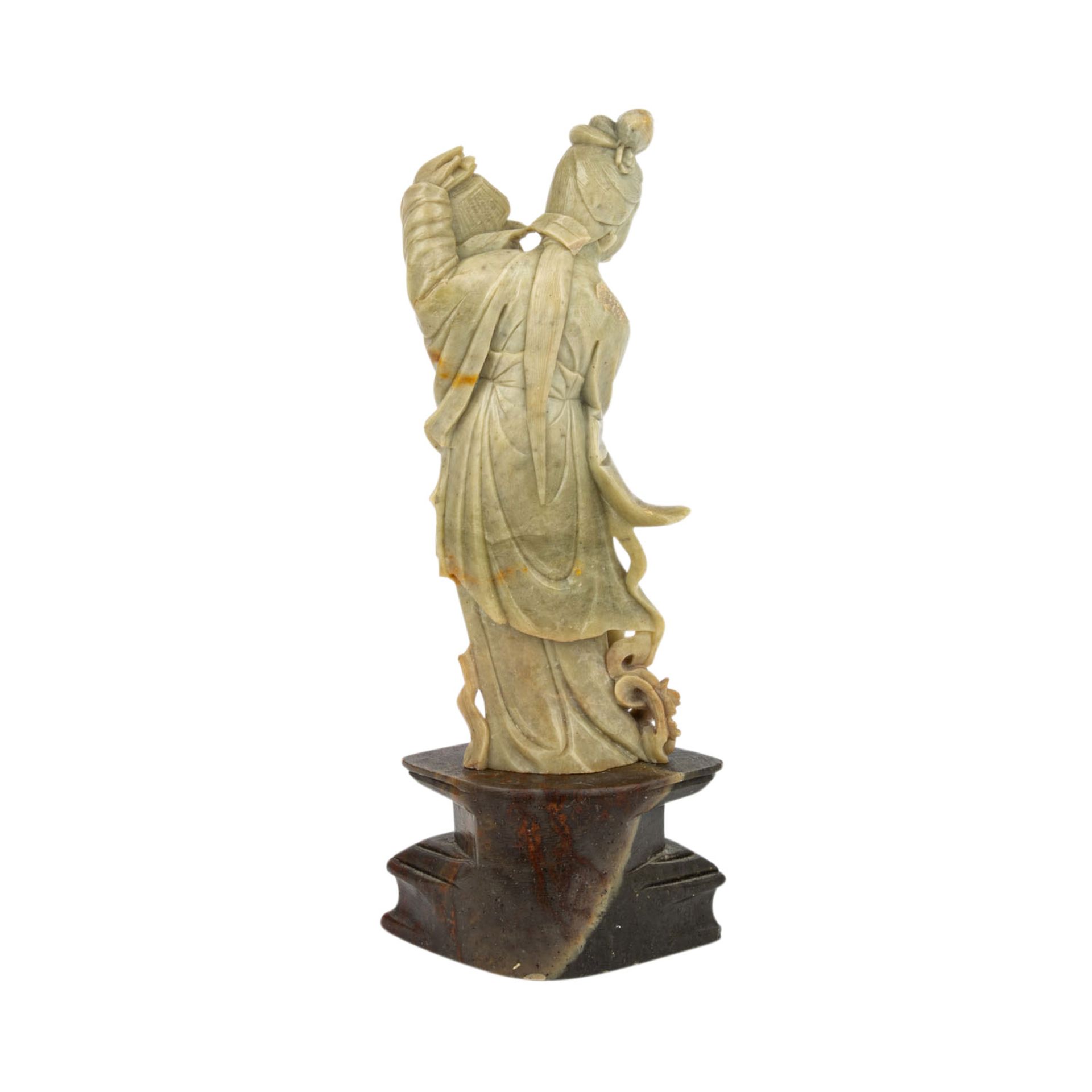 5 Teile aus Speckstein. CHINA: 4 Siegel, H.: 5 cm-7,5 cm und 1 Guanyin-Figur, H.: 16,5 - Image 5 of 8