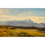 SEIDEL, AUGUST (München 1820-1904 ebenda), "Voralpenlandschaft", mit Blick auf das Ge