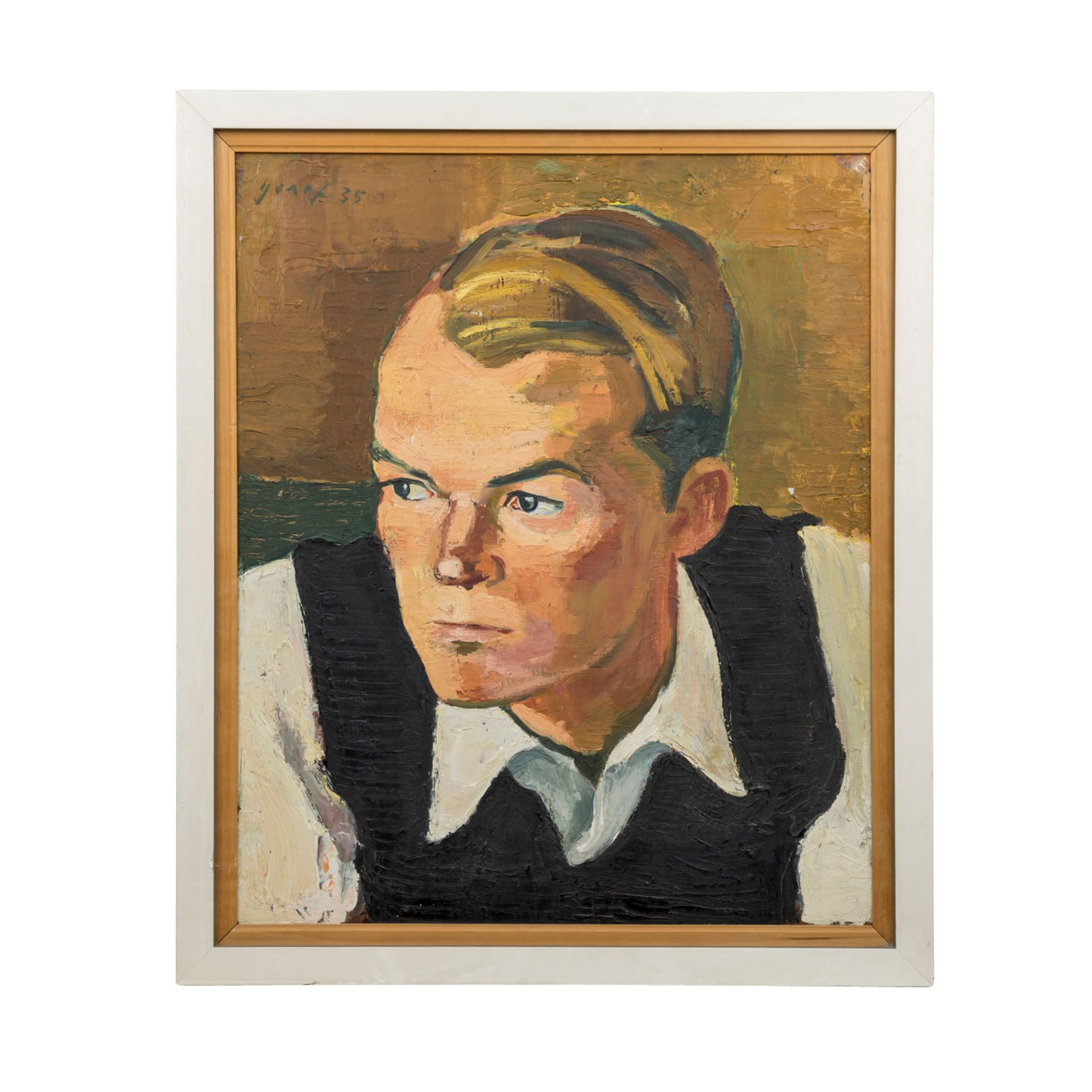 GRAEF, ERNST (1909-1985) "Portrait eines jungen Mannes" Öl auf Platte, signiert und d - Image 2 of 5