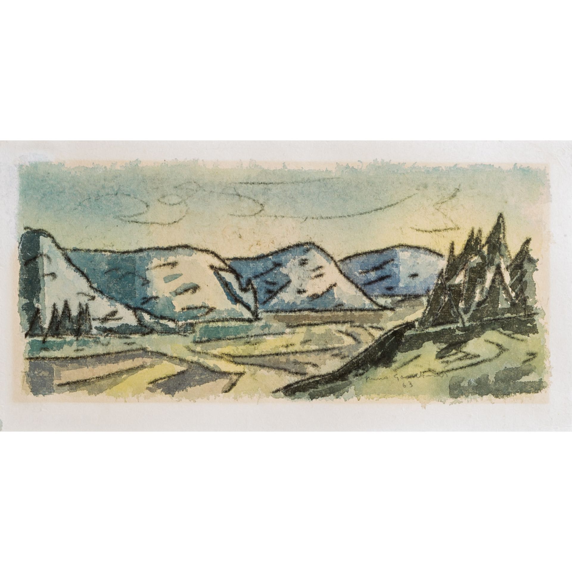 GASSEBNER, HANS (1902-1966), "Flusstal zwischen Bergen", u.re. signiert und datiert (1