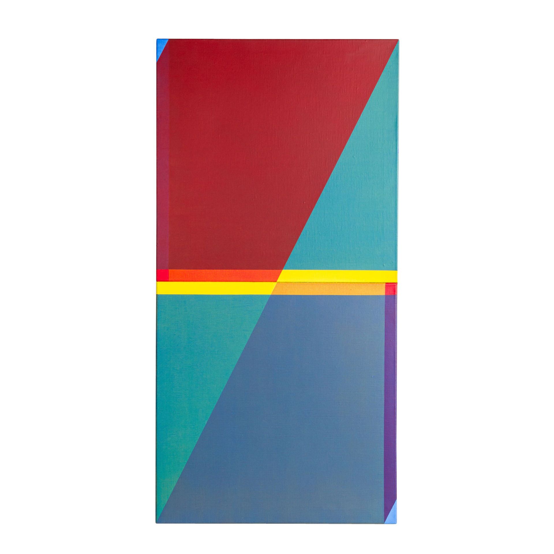 VOLZ, HERBERT (geb. 1944), Diptychon "Geometrische Komposition", in Blau-, Rot- und Ge