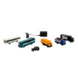 FALLER car system Konvolut aus 6 slot-cars, H0, bestehend aus LKW, Jeep, Müllwagen, T