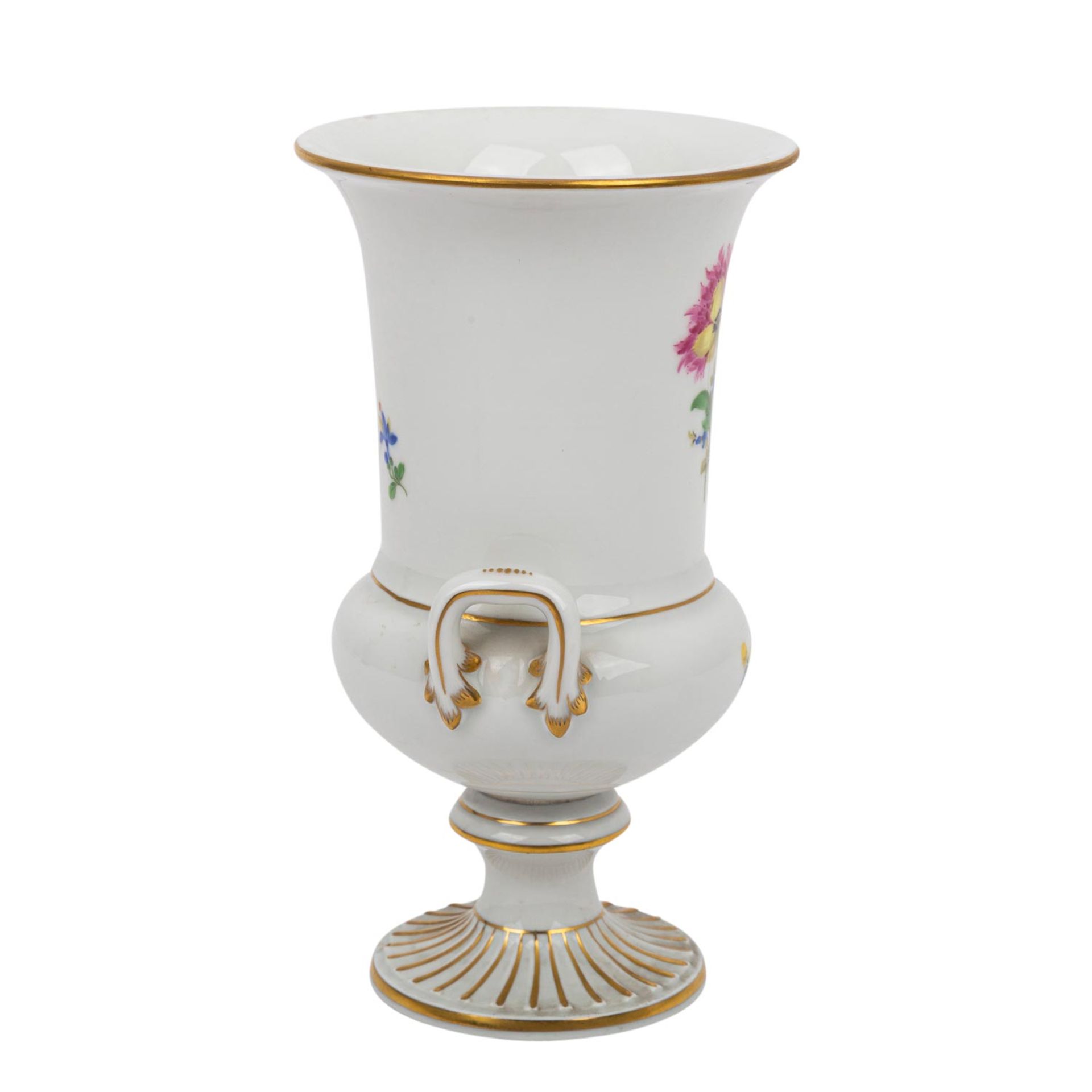 MEISSEN Amphorenvase, 3. Wahl, 20. Jhd. Amphorenförmige Vase mit 2 Handhaben, polychr - Image 4 of 5