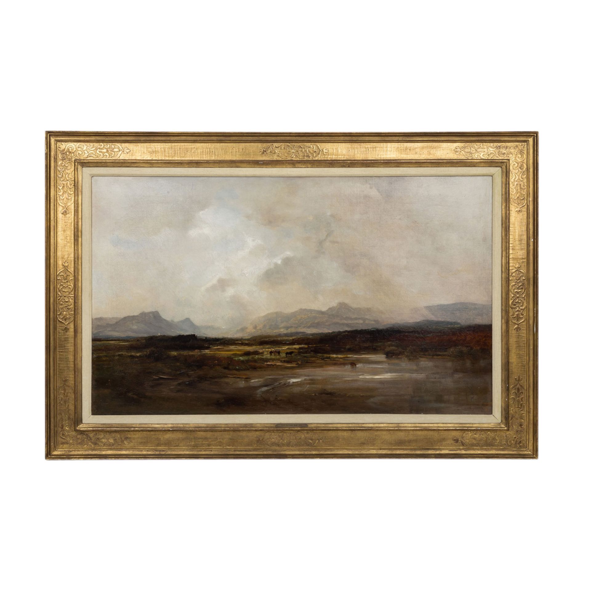 NEUBERT, LOUIS (1846-1892) "Voralpenlandschaft" Öl auf Leinwand, sig., HxB: 60/100 cm - Image 2 of 7