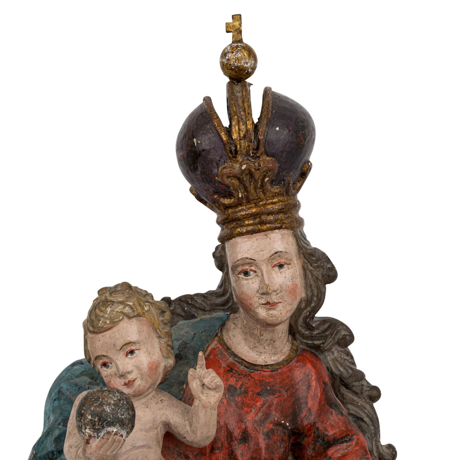 BILDHAUER DES 20.JH. "Madonna" Figur aus polychrom bemaltem Holz, Darstellung der Mado - Image 2 of 6