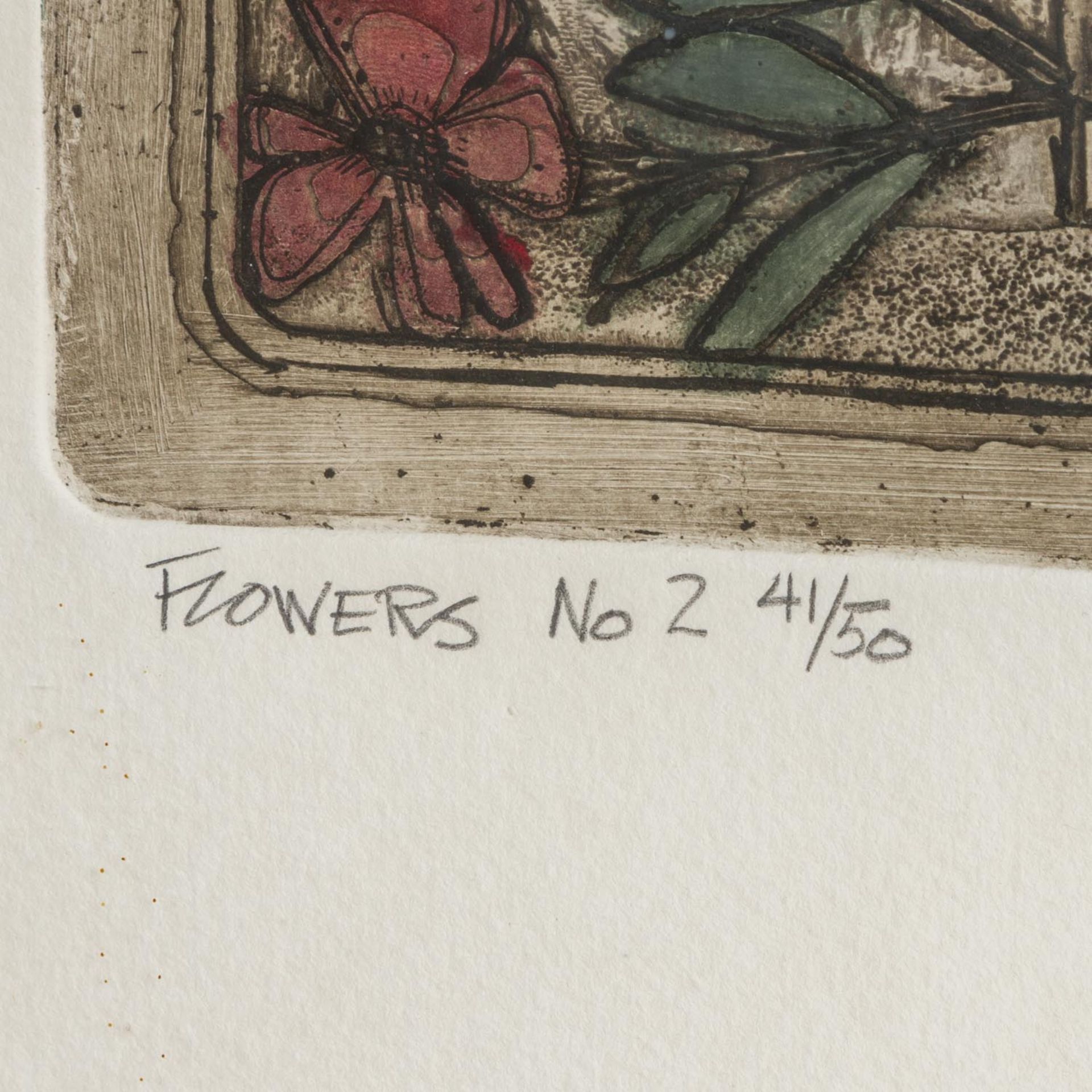 COHEN, ALFRED (1920-2001) "Flowers No 2" Radierung, signiert, nummeriert 41/50 und bet - Image 2 of 5