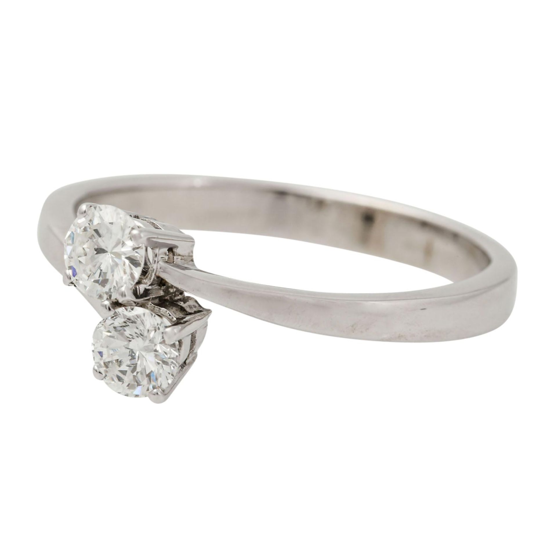 Ring mit Brillanten zus. ca. 0,5 ct, ca. FW-WEISS (G-H)/SI1-2, WG 14K, 3 gr, RW: 58, 2 - Bild 5 aus 5