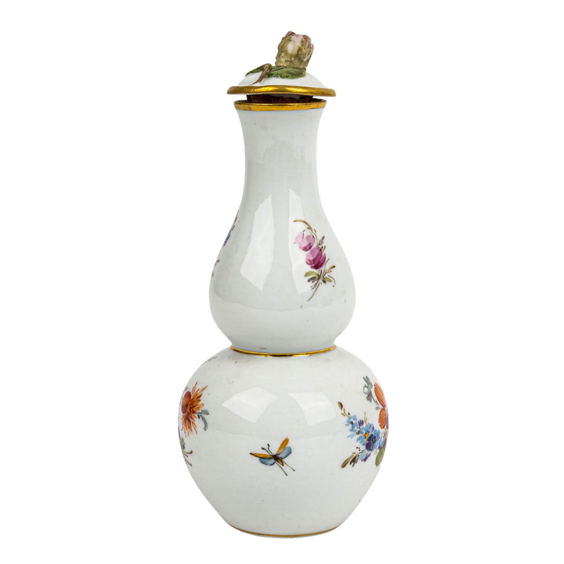 MEISSEN Flakon, 1860-1924, Flakon in Doppel-Kürbis-Form mit Stöpsel, umlaufend polyc - Bild 2 aus 7