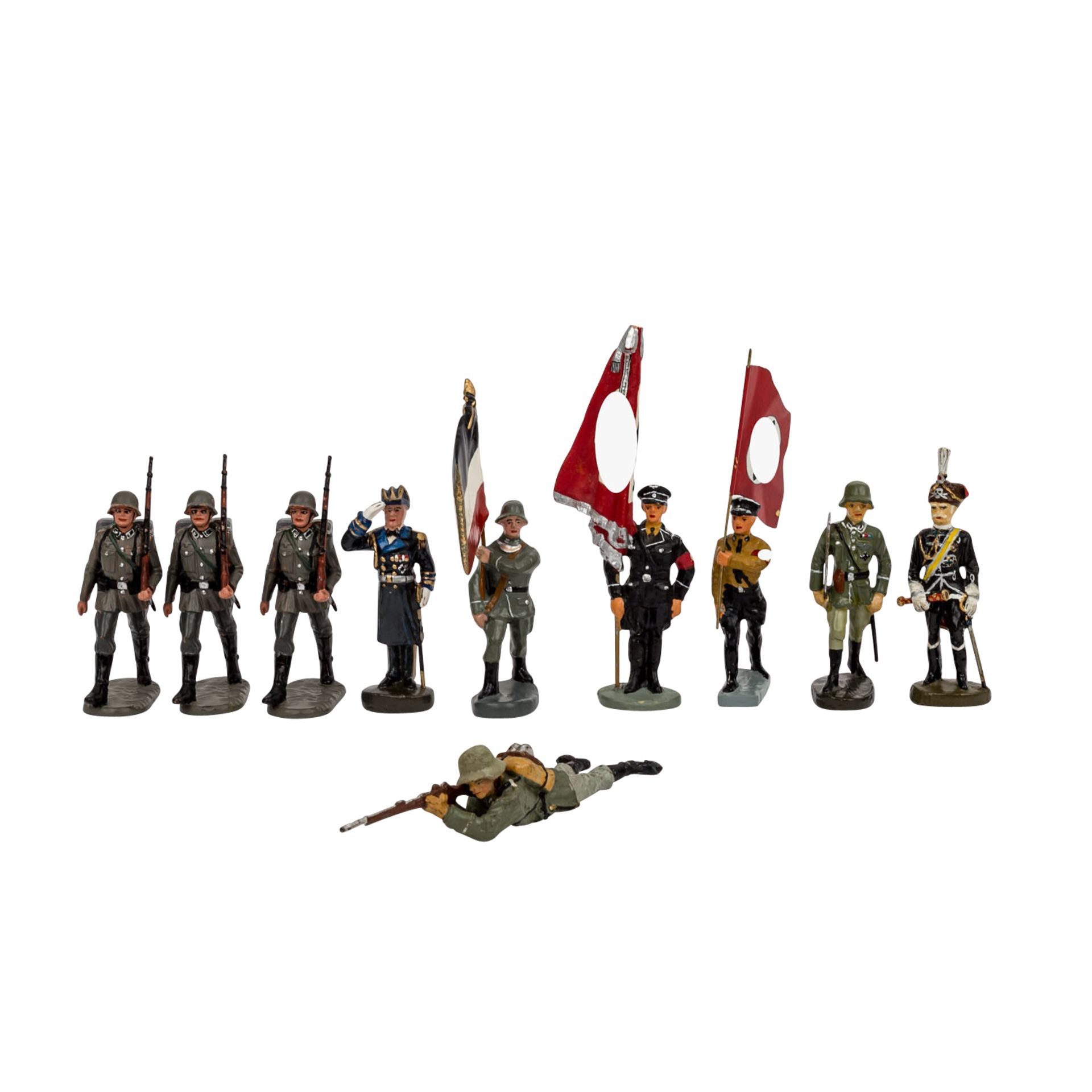 ELASTOLIN/DURO/LINEOL 10-tlg Konvolut Figuren, bestehend aus Feldmarschall Mackensen,