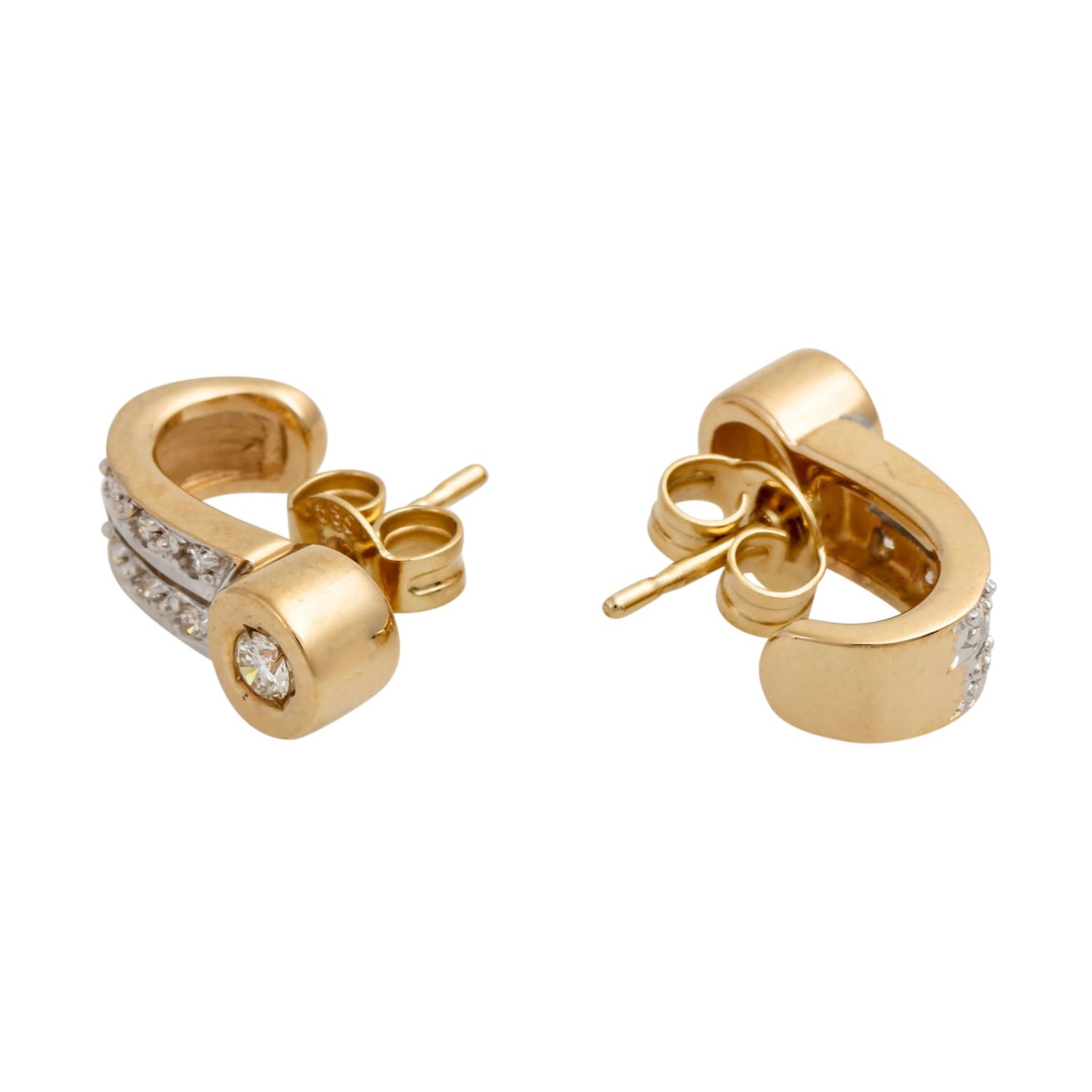 Ring und Ohrringe mit Brillanten von zus. ca. 0,40 ct, gute Reinheit, niedere Farbe, G - Bild 4 aus 9