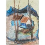 KLOCK, MARLISE (1914-1974) "Hinterland von Langenargen" Pastell auf Papier, monogramie