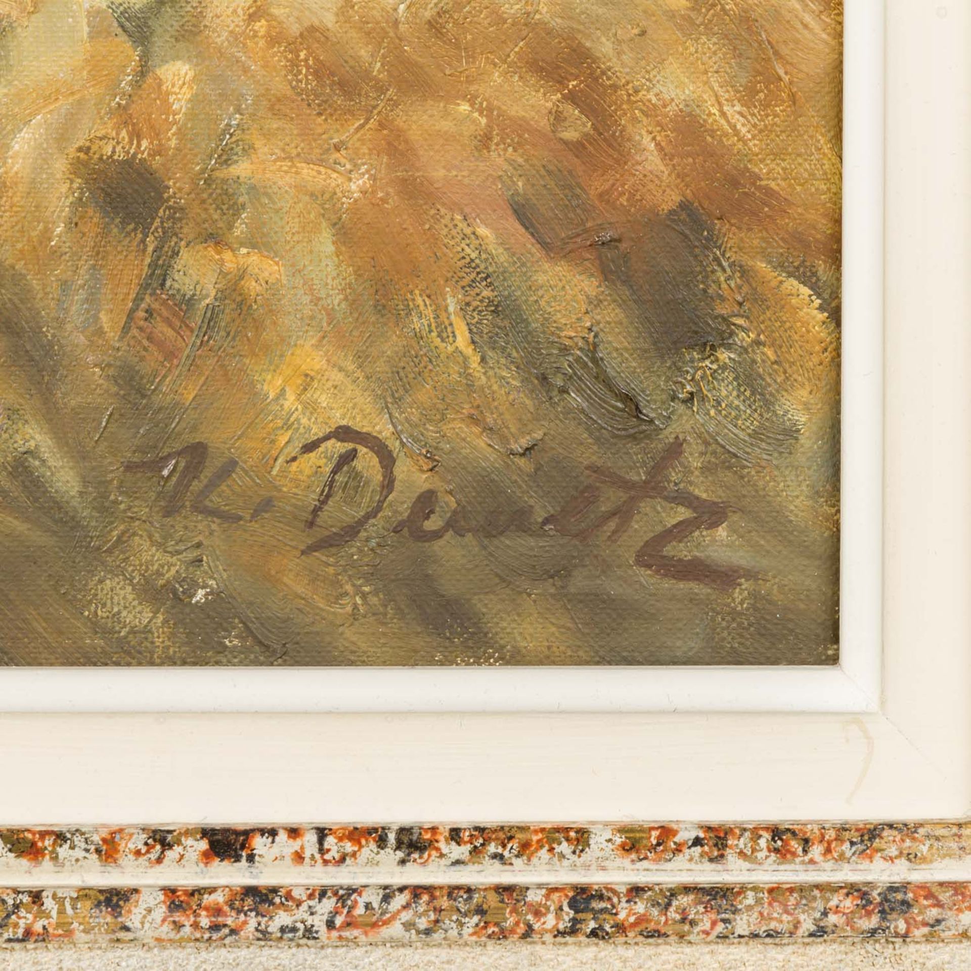 DEMETZ, KARL (1909-1986) "Heuwagen" Öl auf Leinwand, signiert, HxB: 80/100 cm., gerah - Image 3 of 4