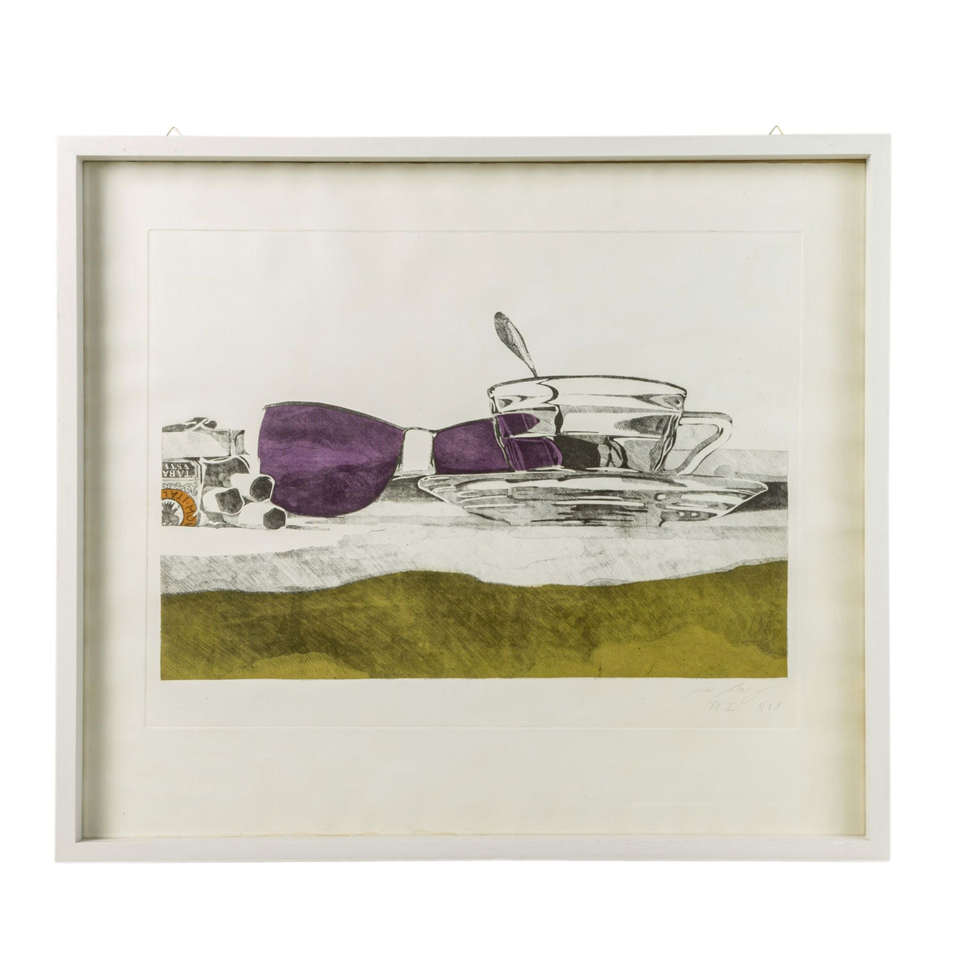 ARETZ, GERD (geb. 1930), "Stillleben mit Tasse und Sonnenbrille", Farbaquatintaradieru - Bild 2 aus 4