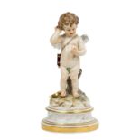 MEISSEN "Amor", 1860-1924, Entwurf von Heinrich Schwabe um 1880, auf gekehltem Landsch