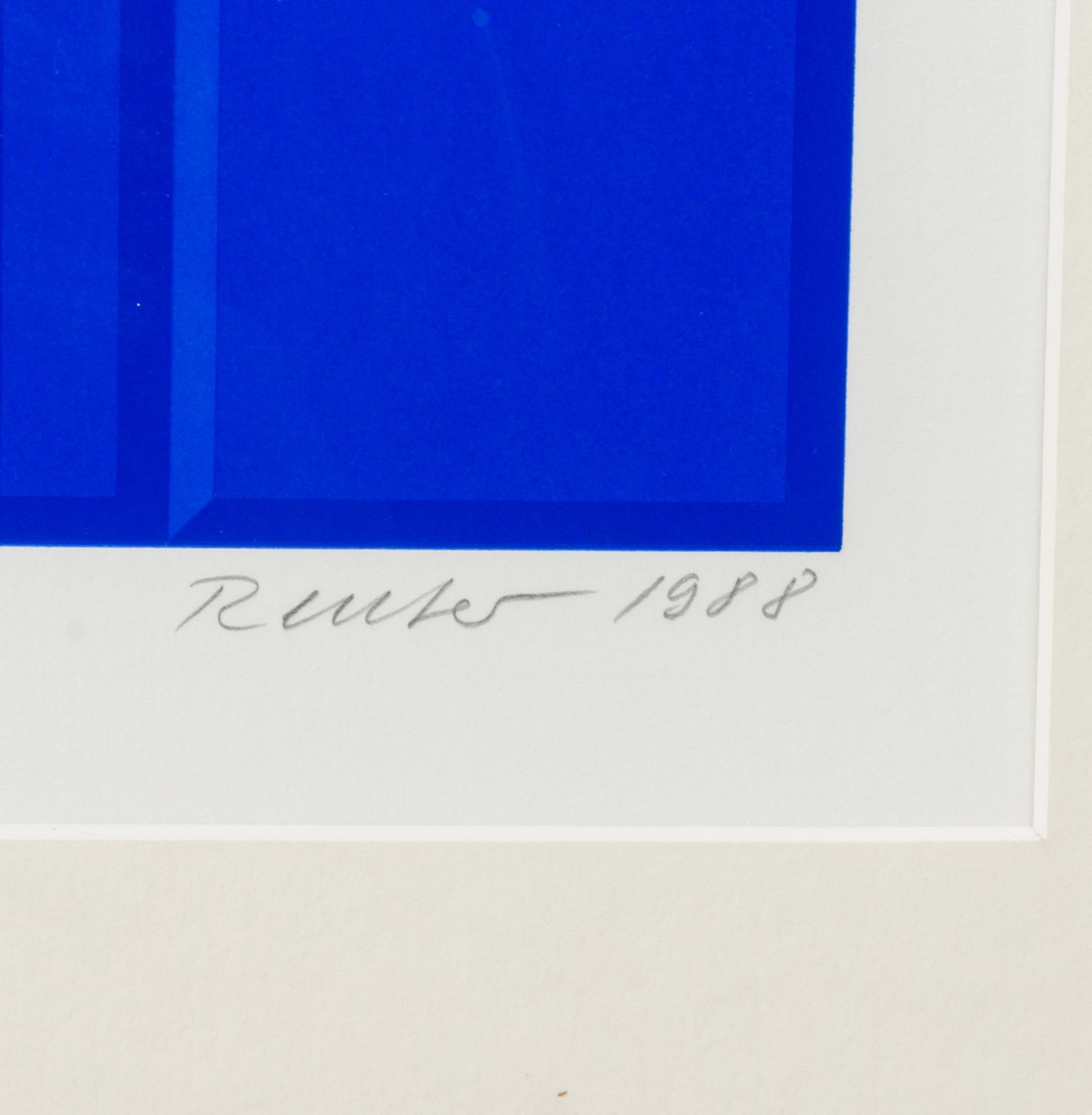 REUTER, HANS-PETER (geb. 1942), "Blaues Licht", Serigraphie in 7 Farben/Papier, u.re. - Image 4 of 6