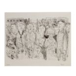 FRANK, FRANZ (1897/99-1986), "Menschen vor der Stadt", Lithographie/Papier, u.re. mit