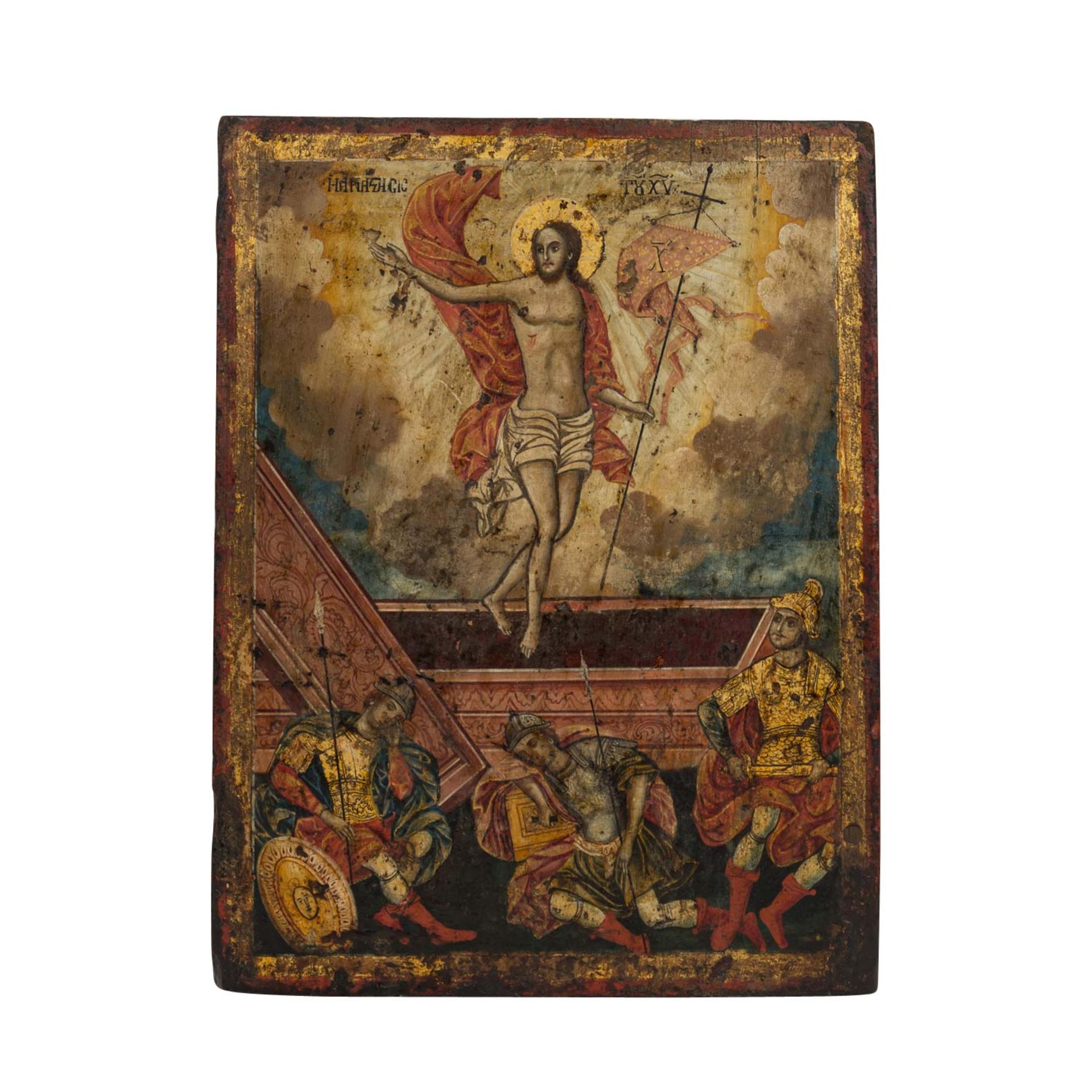 IKONE "Christi Himmelfahrt", Südosteuropa 19./20. Jh., Tempera/Holz, HxB: 28x22 cm. F - Bild 2 aus 3