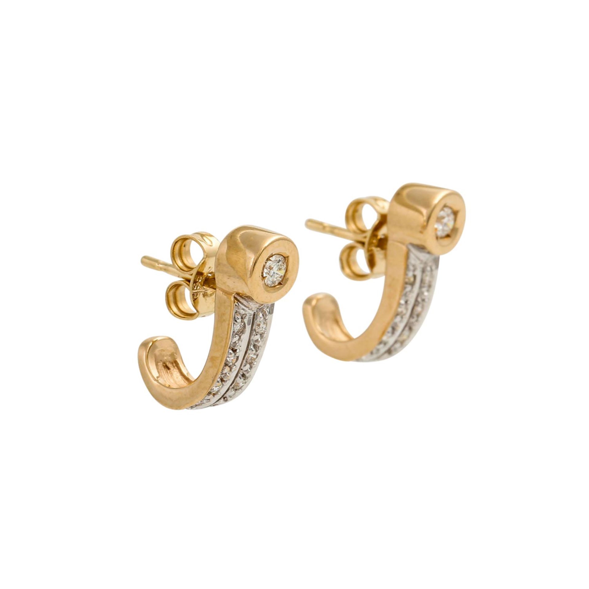Ring und Ohrringe mit Brillanten von zus. ca. 0,40 ct, gute Reinheit, niedere Farbe, G - Bild 2 aus 9