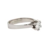 Ring mit Brillant ca. 0,42 ct (punz.), ca. FW-WEISS (G-H)/SI2-P1, WG 14K, 3,8 gr, RW: