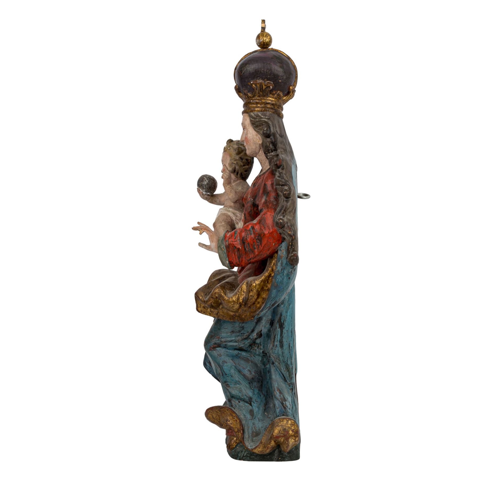 BILDHAUER DES 20.JH. "Madonna" Figur aus polychrom bemaltem Holz, Darstellung der Mado - Image 3 of 6