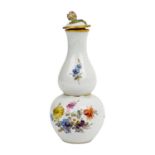 MEISSEN Flakon, 1860-1924, Flakon in Doppel-Kürbis-Form mit Stöpsel, umlaufend polyc