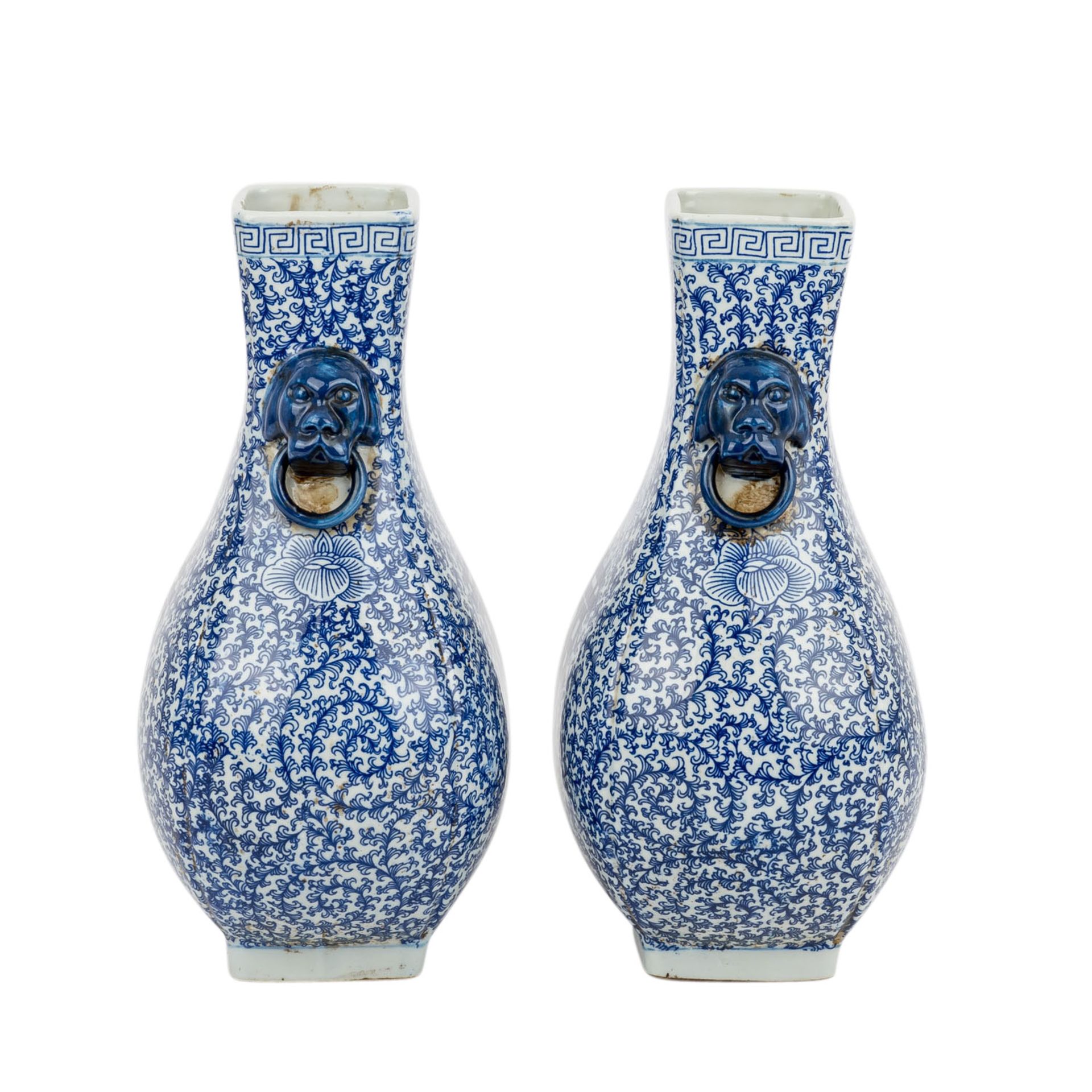 Paar blau-weisse Vasen. CHINA, 20. Jh.. - Bild 2 aus 6