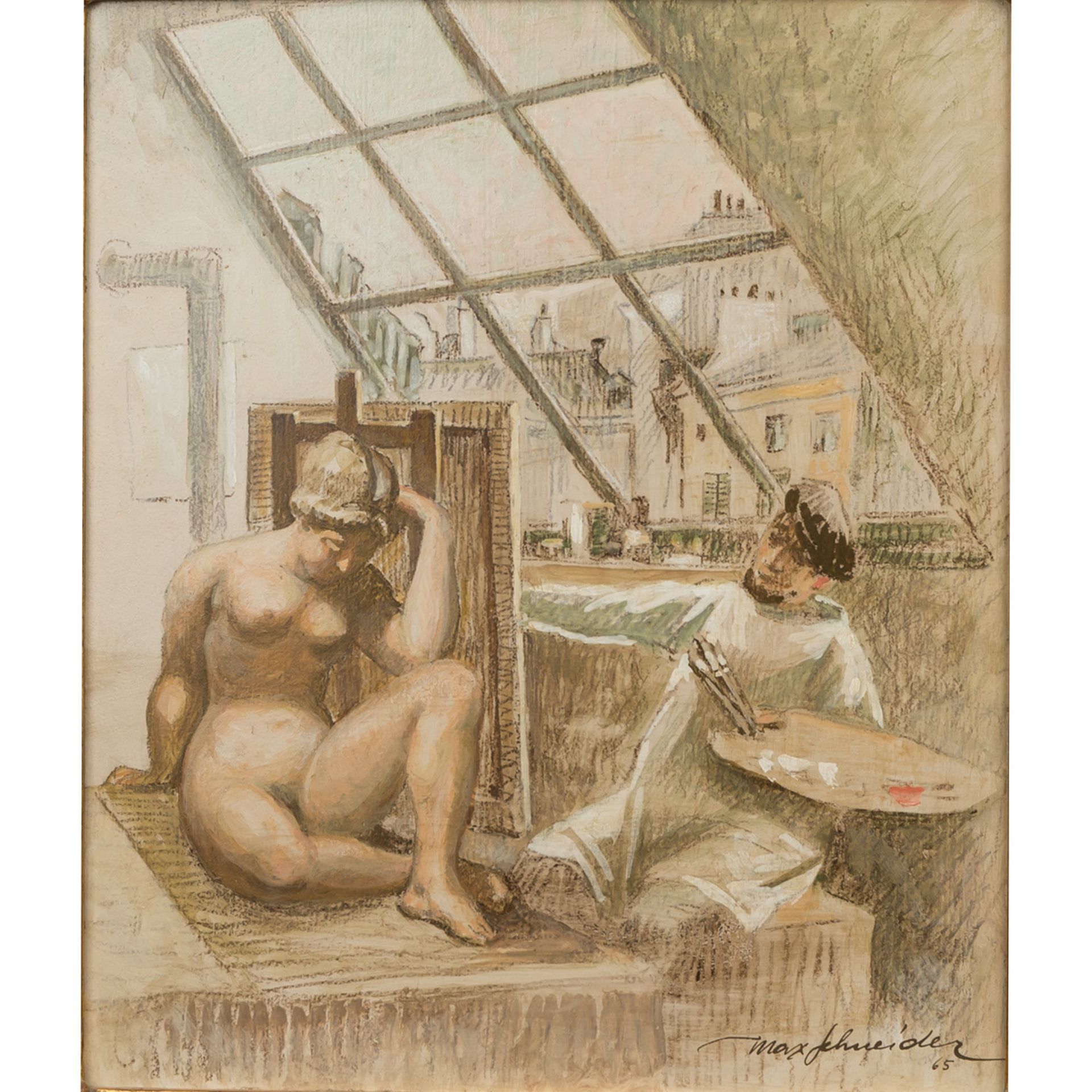 SCHNEIDER,MAX (1903-1980) "Der Maler im Atelier"