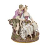 MEISSEN Figurengruppe "Schäferpaar", 1850-1924,