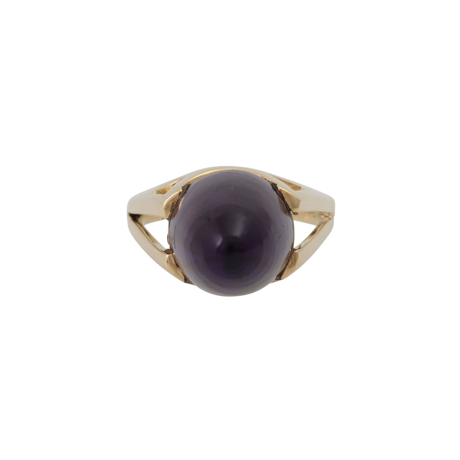 Ring mit hohem Amethystcabochon  - Bild 2 aus 5