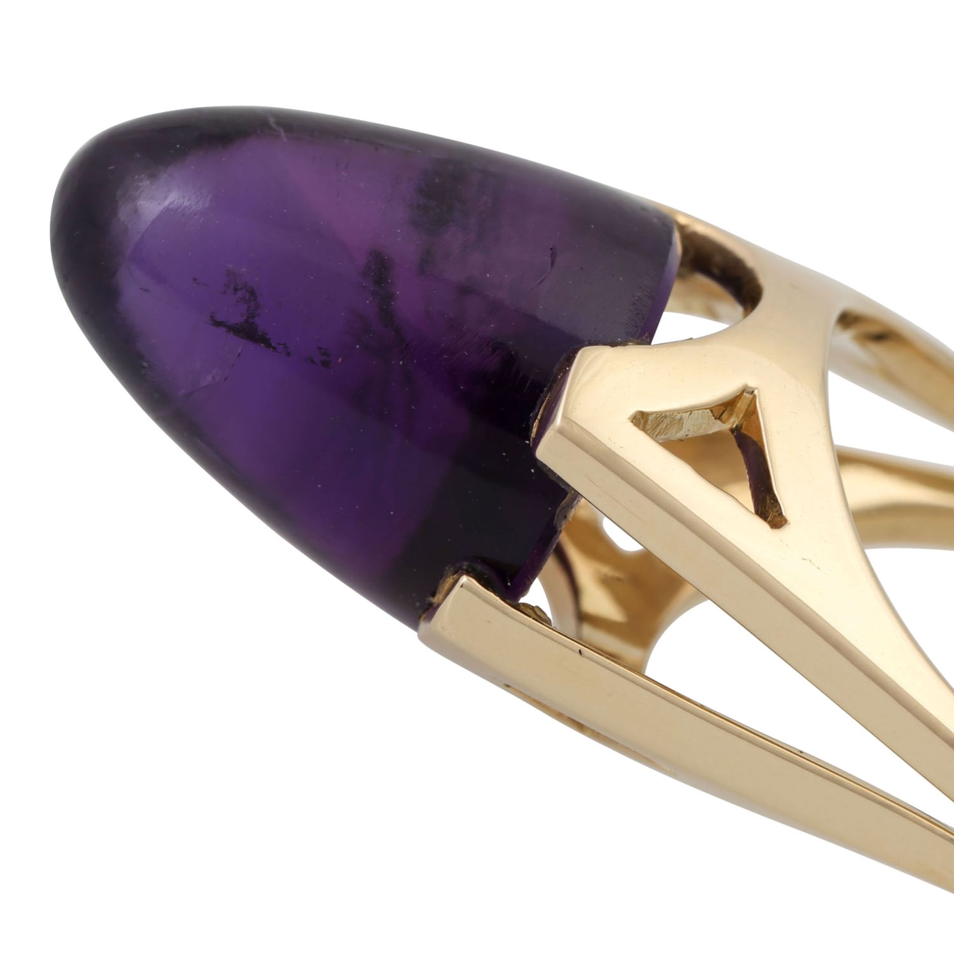 Ring mit hohem Amethystcabochon  - Bild 5 aus 5