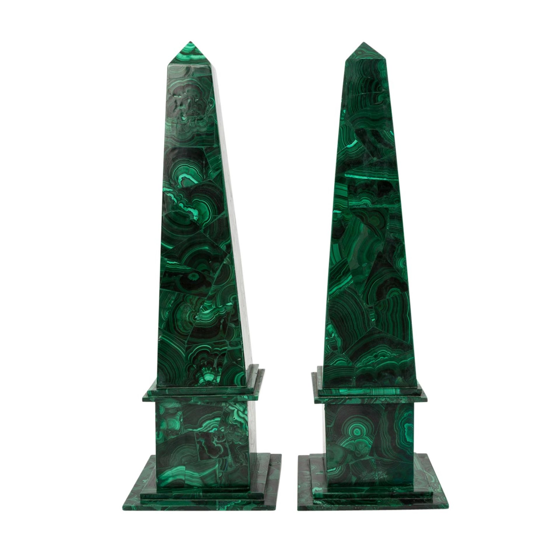 Paar Malachit Obeliske. - Bild 4 aus 6